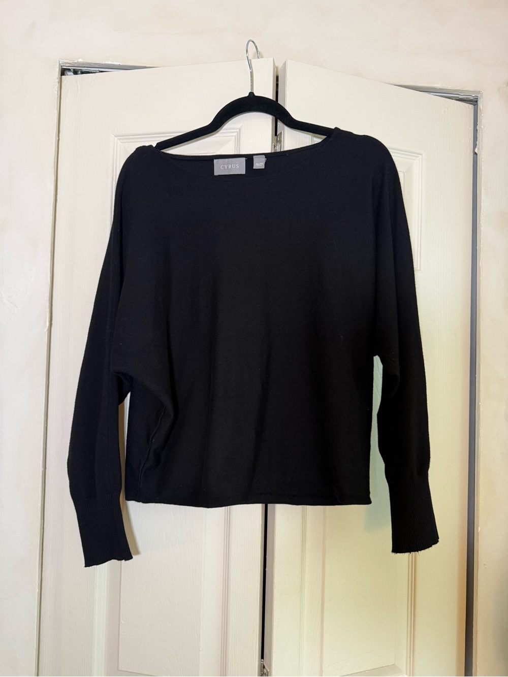 Cyrus Black Boatneck Knit Top